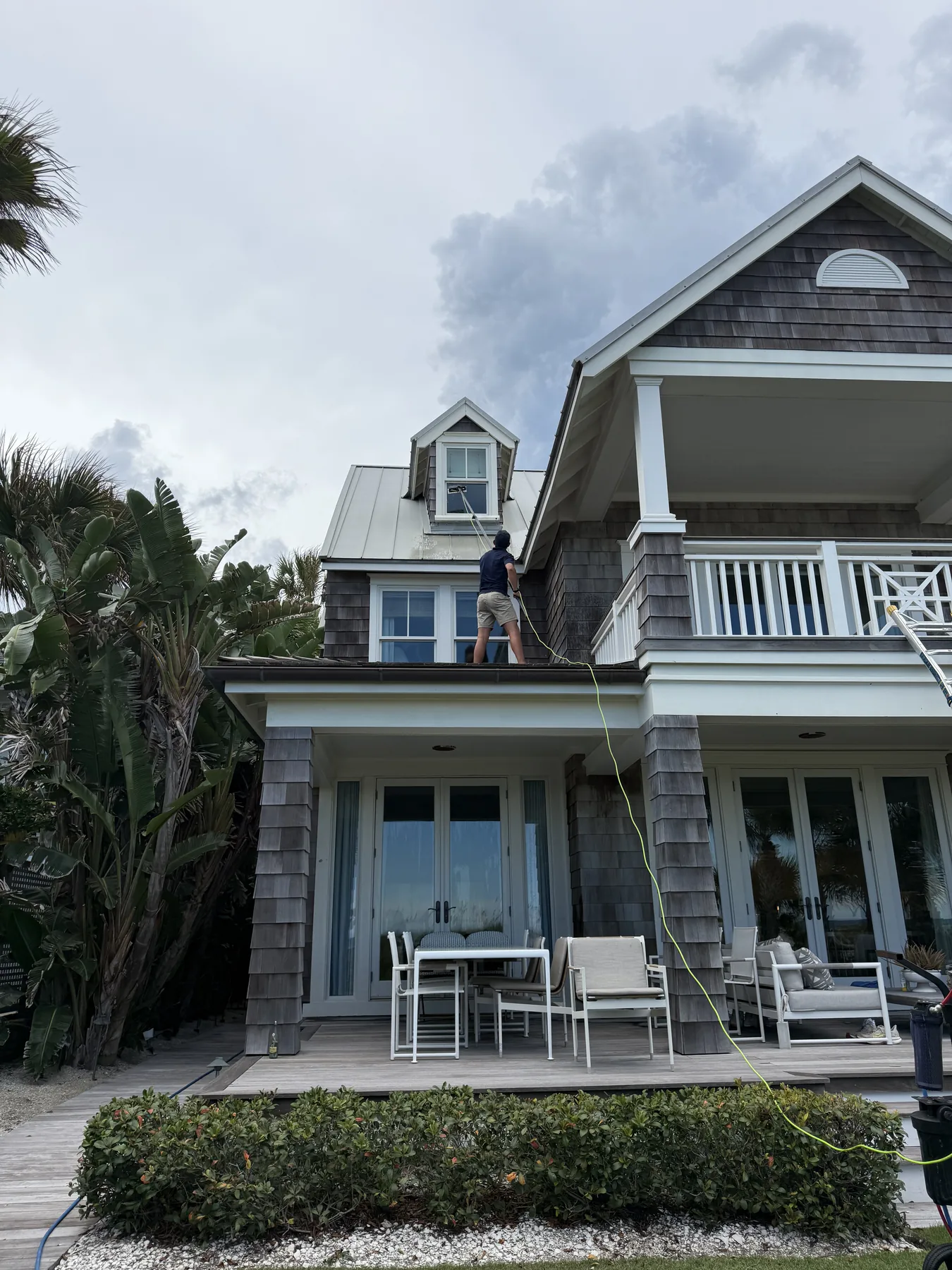 The rear of the home from the lawn