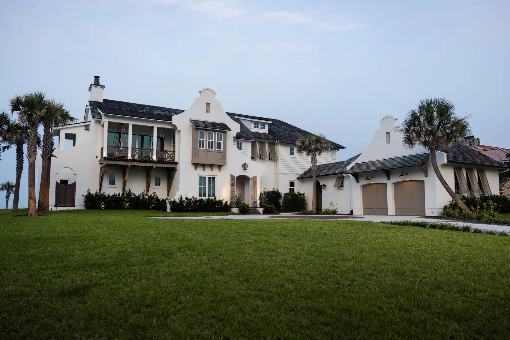 The home seen from the dune line