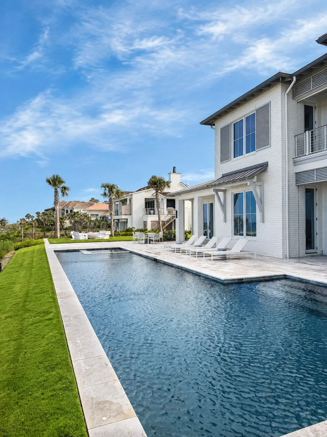 The pool and lawn